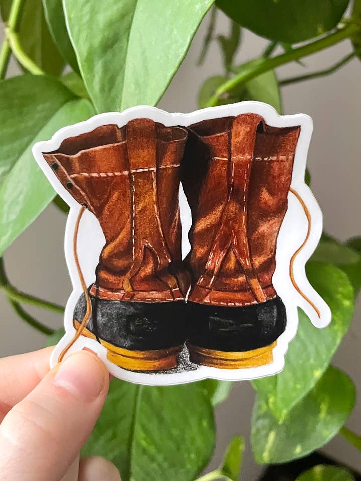 Bean Boot Sticker for wholesale by Kelsey Telek Art, LLC.