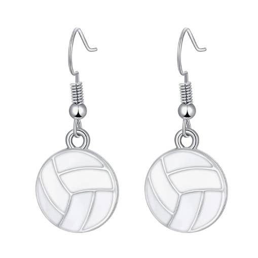 Orecchini bianchi da pallavolo per la vendita all'ingrosso da parte di Sportybella