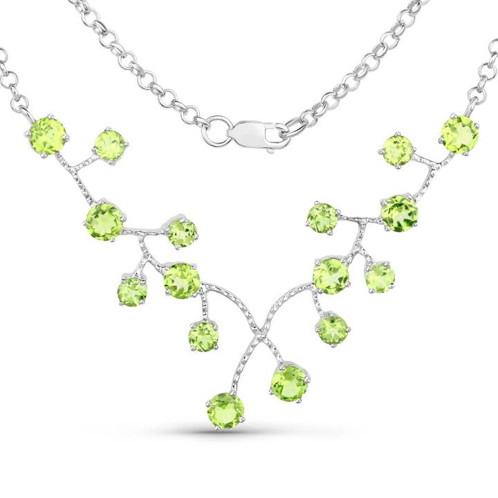 6,00 karaat echte peridot .925 sterling zilveren ketting voor wholesale door Quintessence Jewelry