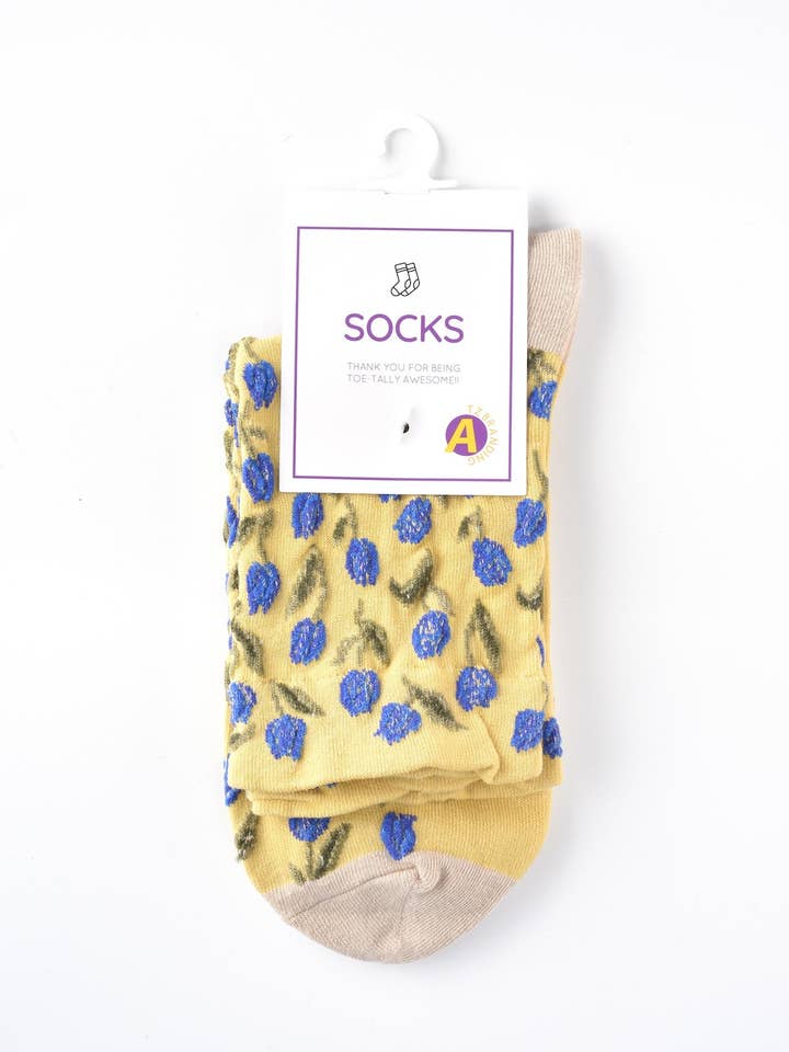 Funkyrel® Atzbranding Limited - Wholesale Socks - Women's - Rufia – Capsule Tulip Pattern Crew Socks6