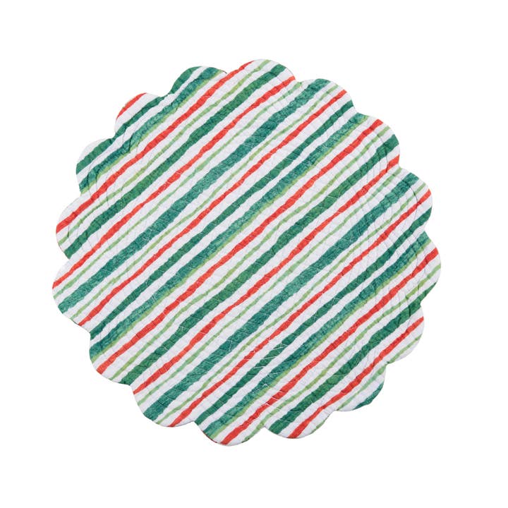 C&F Home - Wholesale Placemat - Christmas Delwyn Cardinal Round Placemat Set 6