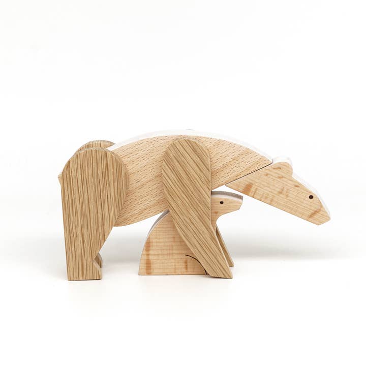 Ours polaire magnétique en bois pour la vente par ESNAF TOYS