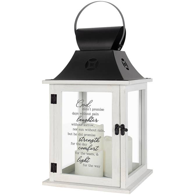 "God Didn't Promise" 3 Pillar Candle Lantern for wholesale by Gift & Garden by Carson