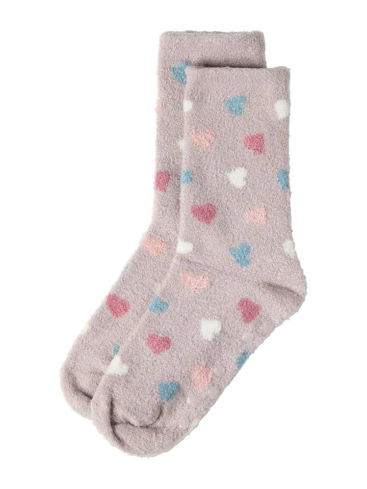 Cement All Over Hearts Non-Skid Lavender Infused Crew for wholesale on Faire2