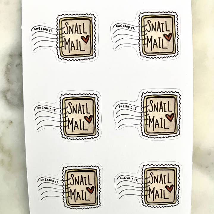 Ensemble d'autocollants en papier Snail Mail pour la vente par She Said It.
