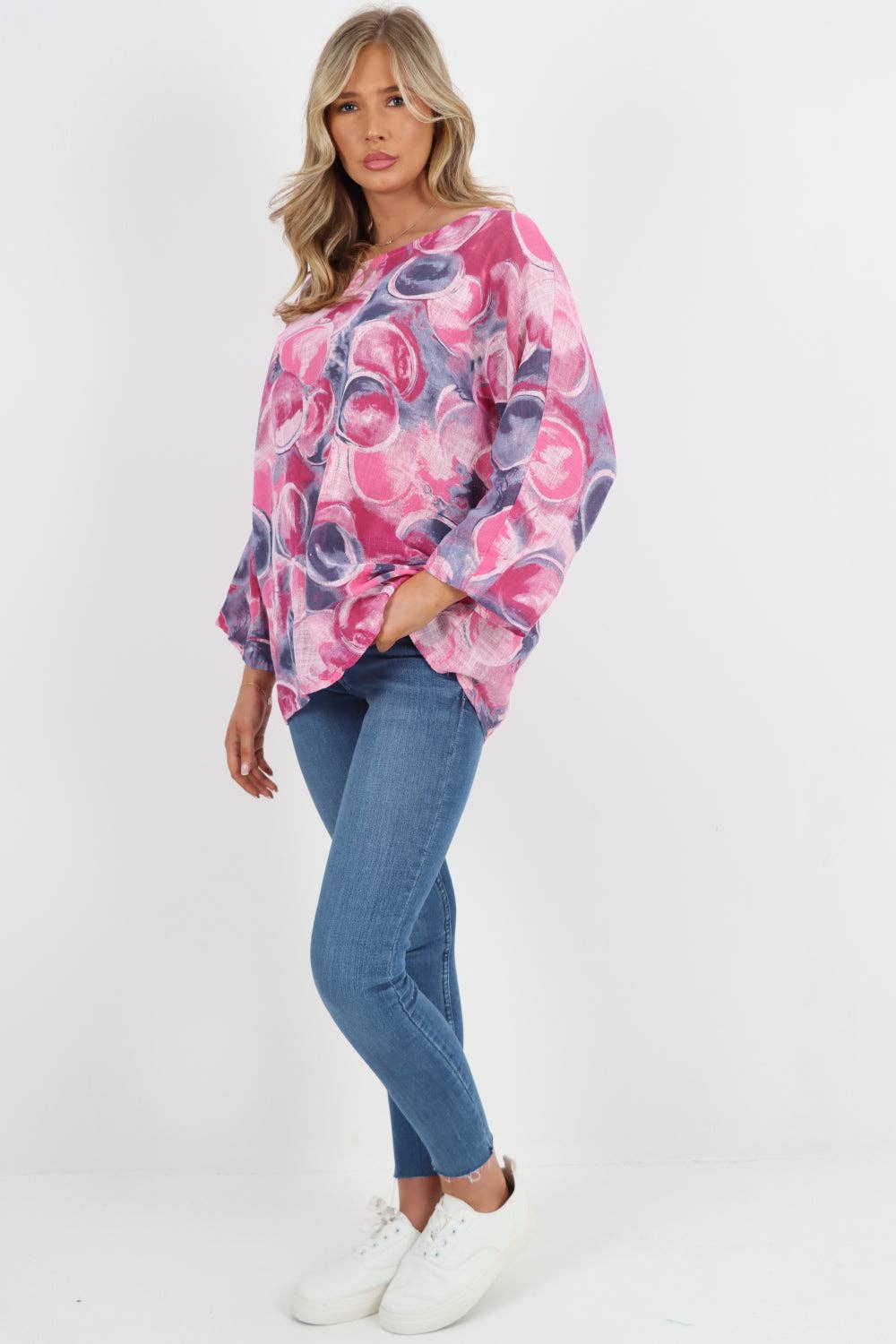 Miss Bold – wholesale Blouse – Women’s – Italian Circle Print Cotton Top65