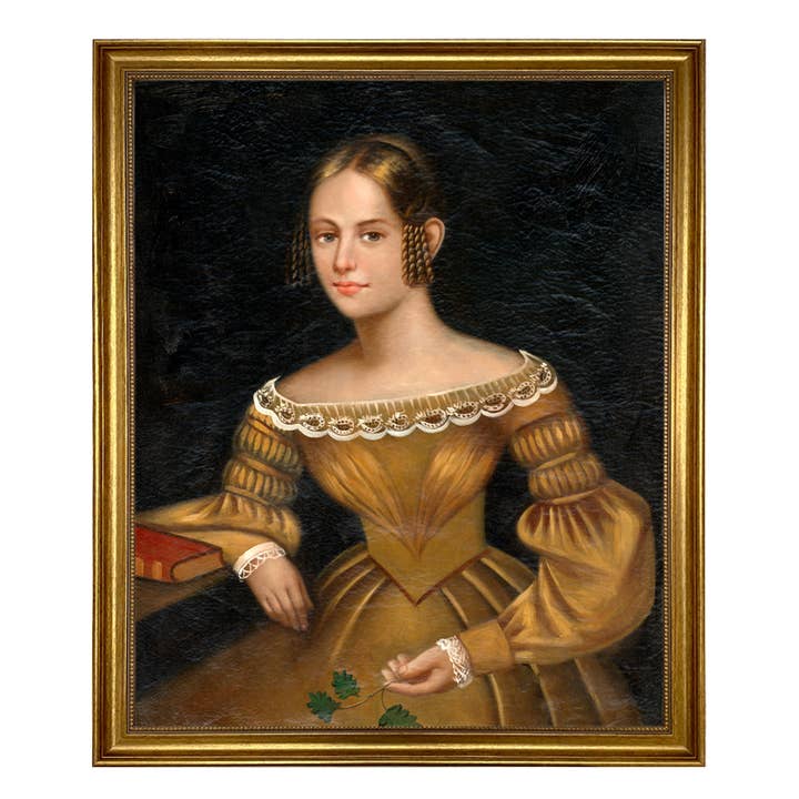 Madison Bay Co. - Historical Home Decor Reproductions - Wholesale Painting/drawing - Portrait of a Woman in Yellow Dress Painted Print on Canvas5