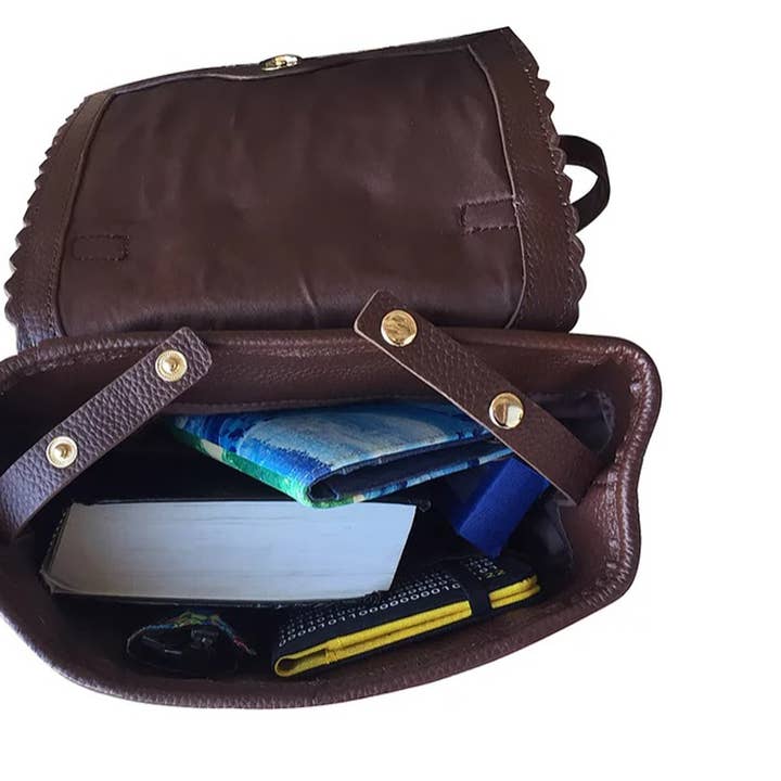 Roma Leathers, Inc. - Wholesale Backpack - Women's - Top grain cowhide leather back pack crossbody shoulder bag10