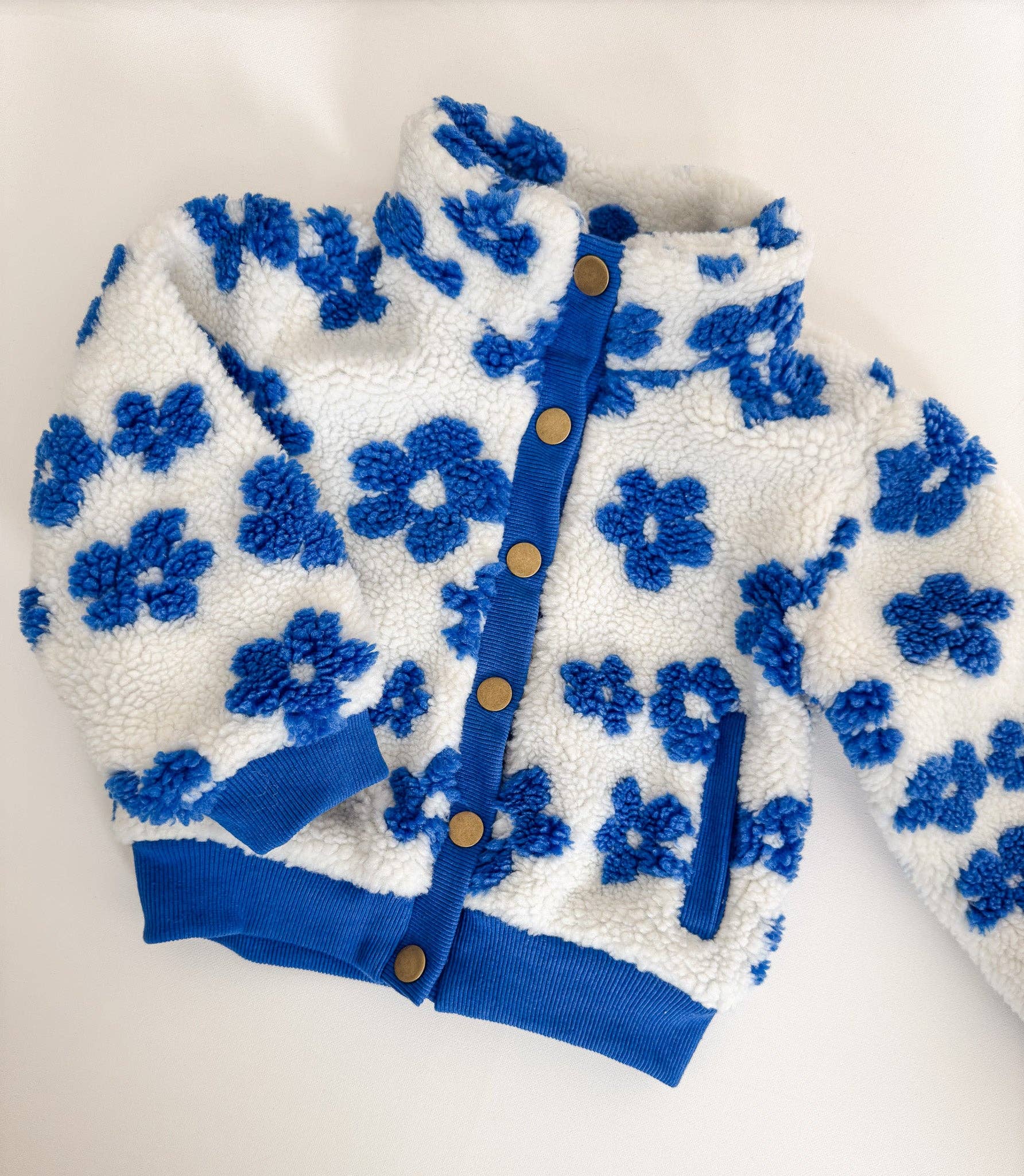 Everyway - Wholesale Jacket - Kids - Flower Power Fleece Jacket in Royal Blue4