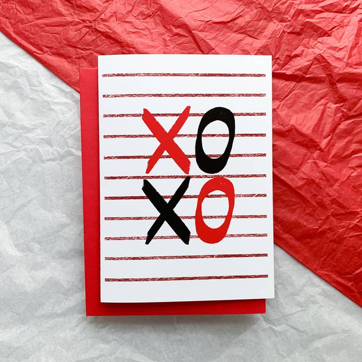 Stone Donut Design, LLC - Wholesale Valentine's Day Card - Bold XOXO Cute Valentine's Day Card by Stonedonut Design