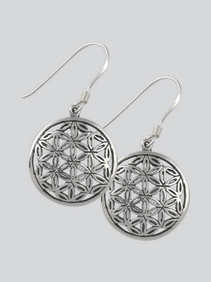 Flower of Life Sterling Silver Earring (ER-186) for wholesale by Kathmandu Imports