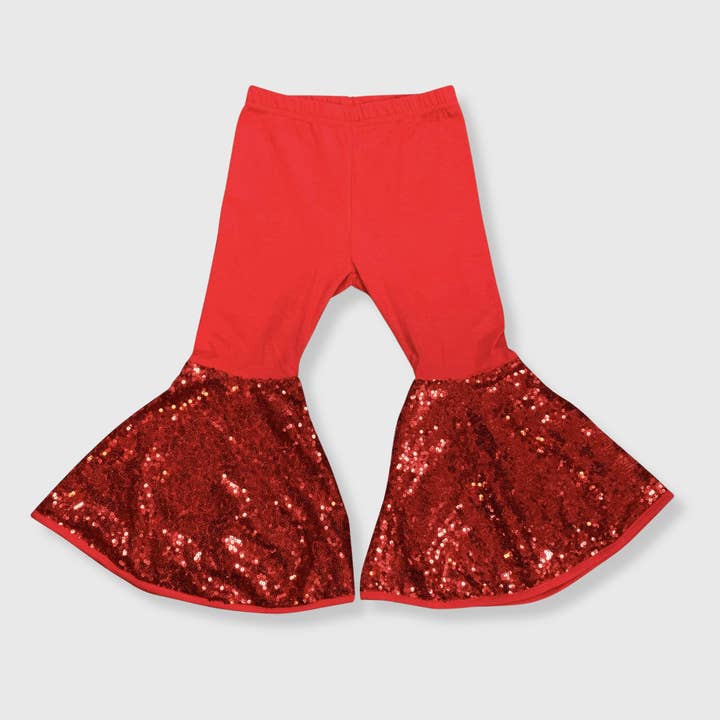 Bell Bottom Red Sequin Pants for wholesale by ILTEX Apparel