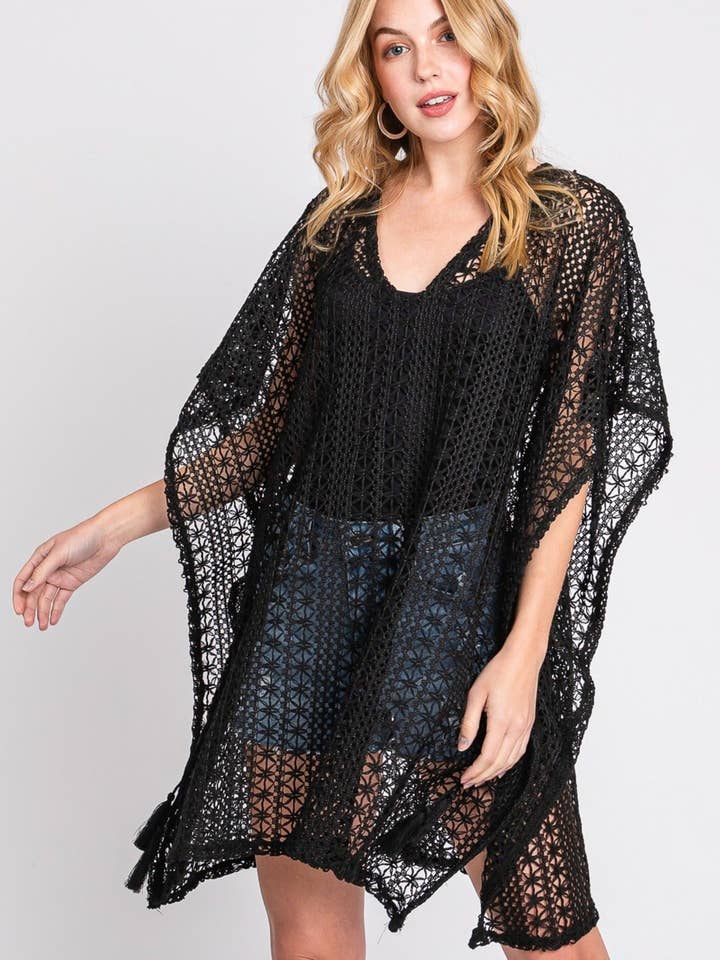 MiMi Wholesale - Wholesale Swim Cover Up - Women's - MS0342 Mia Crochet Cover Up Poncho