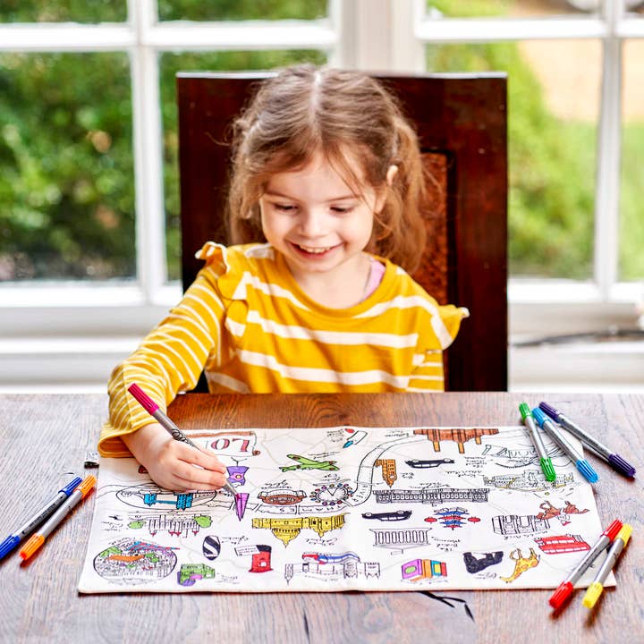 eatsleepdoodle - UK - Wholesale Coloring Mat - Kids & Baby - London Placemat to Go - Colouring Craft Kit