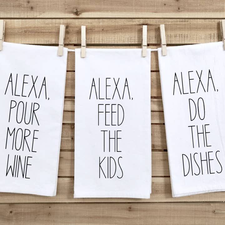 Wholehearted Motherhood and Co. - Wholesale Tea Towel - Alexa Do The Dishes Tea Towel - Funny Tea Towel1