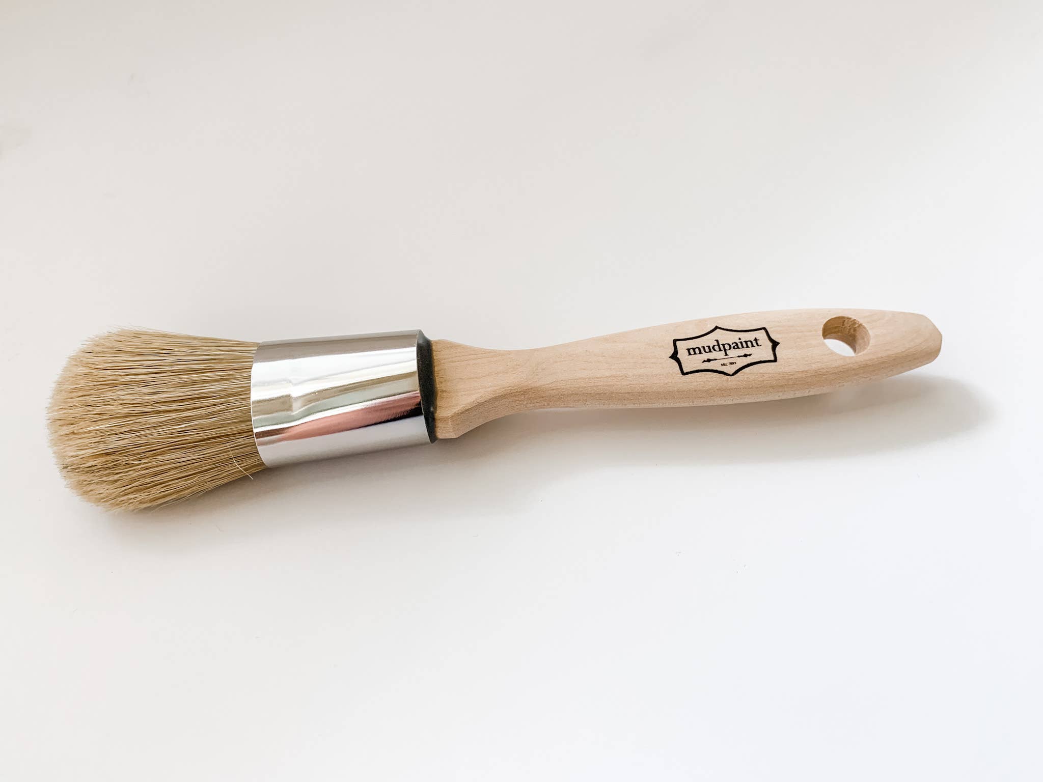 MudPaint - Wholesale Paint/Wax Brush - 1" Natural Bristle Paint Brush - with MudPaint Logo2