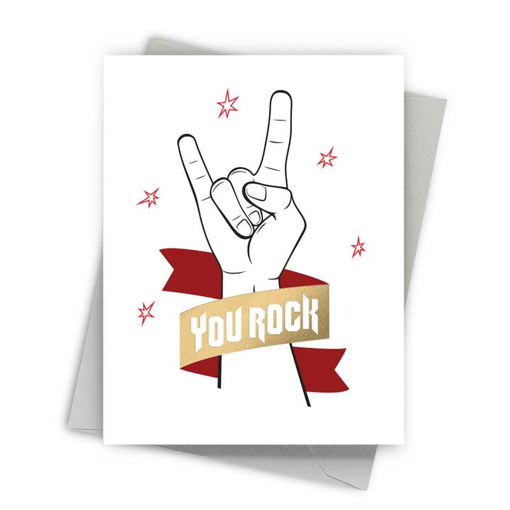 You Rock - Foil Pressed Thank You Card for wholesale by Fine Moments