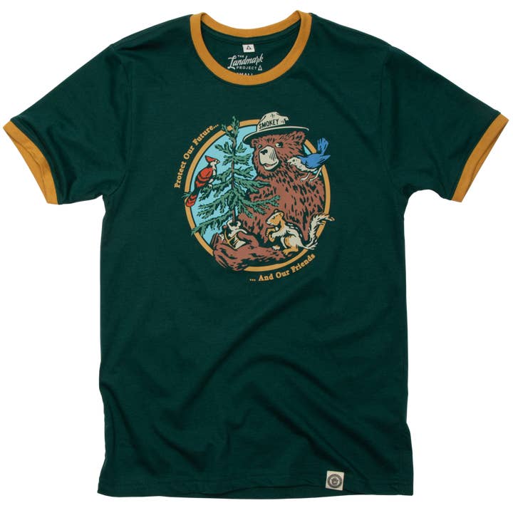 The Landmark Project - Wholesale Screen Printed T-Shirt - Unisex - Smokey's Friends Ringer Tee