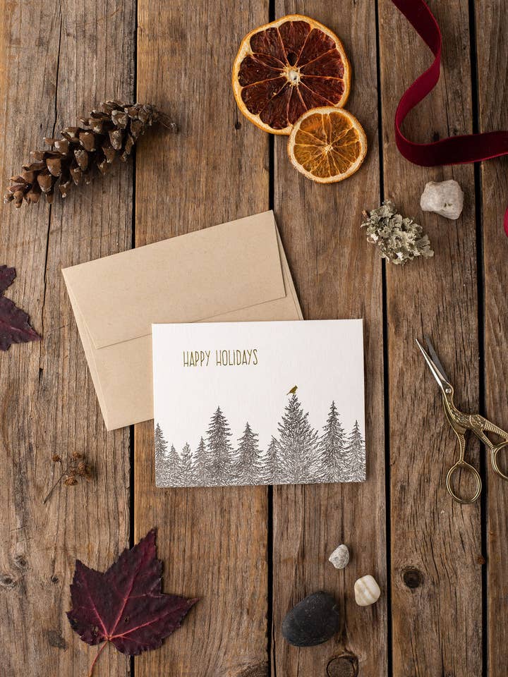 Happy Holidays kardinaal kaart voor wholesale door Drawn to Ecology