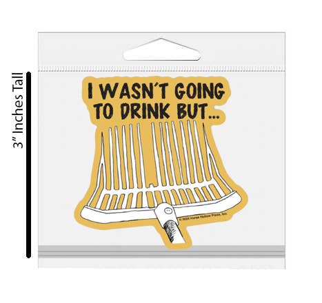 Horse Hollow Press / Pretty, Funny, Snarky Cards & Stickers - Wholesale Sticker - 3" Tumbler Horse Sticker / Drink ~ Pitchfork / WATERPROOF
1