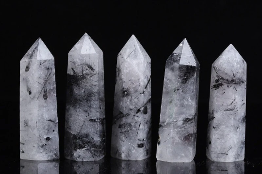 Moon Rituals - Venta al por mayor Piedras/cristales espirituales - Torre de Cuarzo Negro Rutilado - Cristal Sanador para Protección y Aterrizaje, Regalo de Cristal de Navidad2