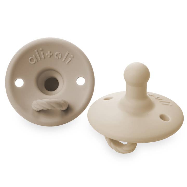 Ali+Oli - Wholesale Pacifier - Baby - Pacifier Set Round (Oat & Coco)