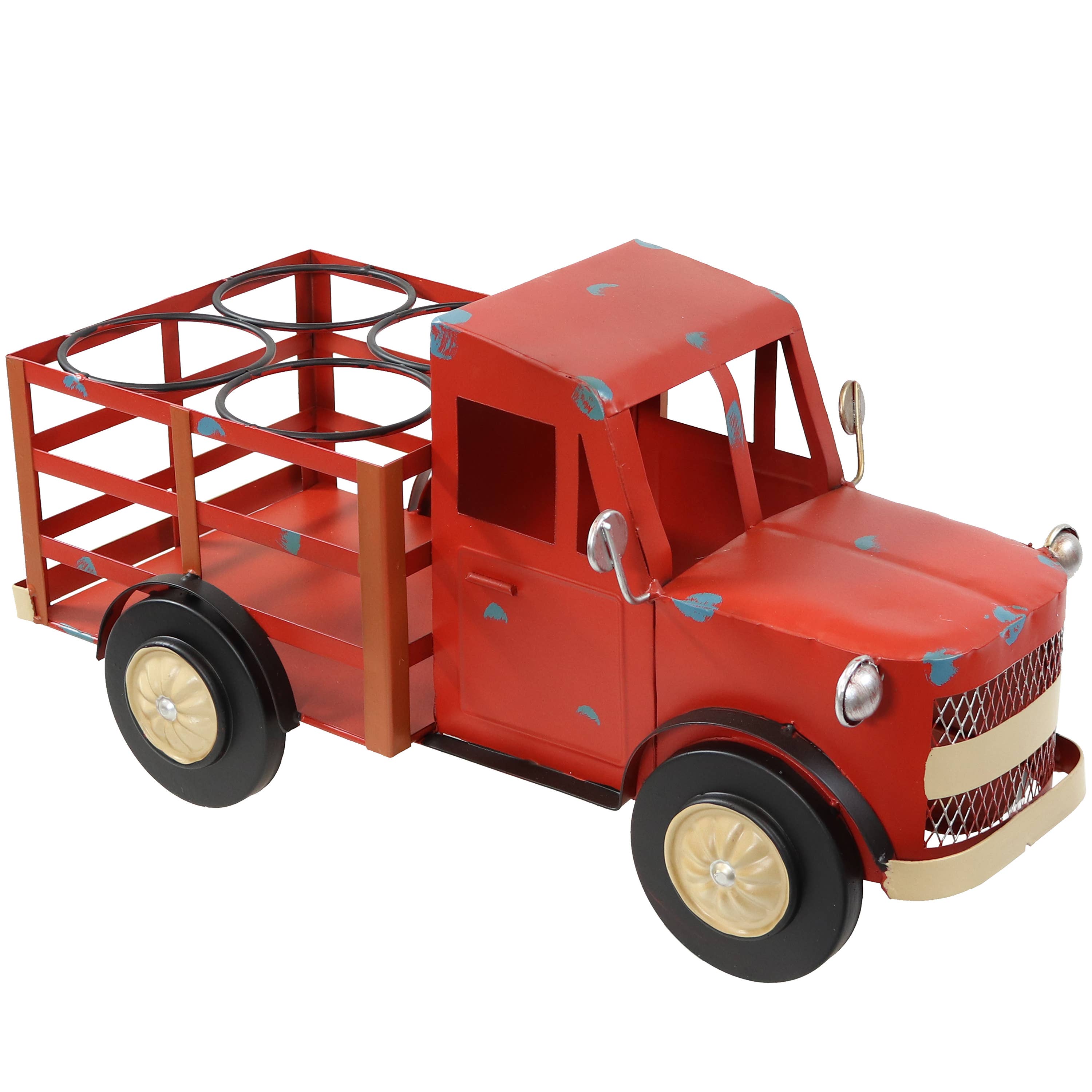 Sunnydaze Decor - Wholesale Wine Rack - Iron Sheet Rustic Red Truck Convenient Countertop Wine Rack1