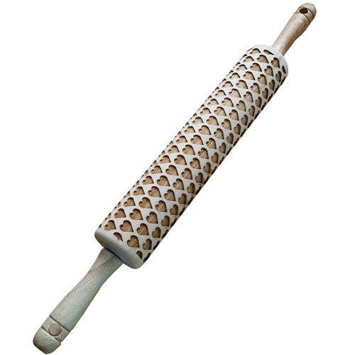Sweet Rolling Pins - Vente Rouleau à pâtisserie - Rouleau à pâtisserie embossé petits cœurs pour poterie et pâtisserie1