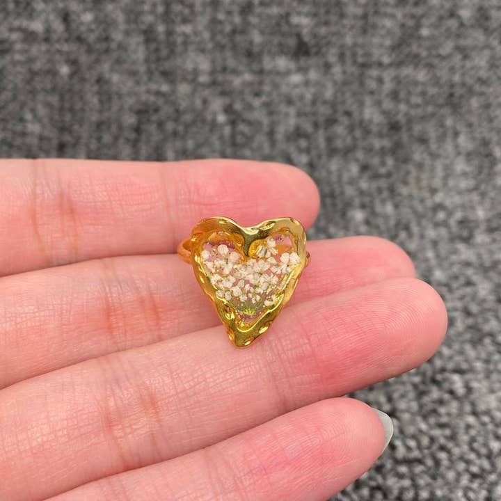 Mio Queena - Wholesale Cocktail/Statement Ring - 18K Gold Plated S.Steel Floral Adjustable Rings - PDF/FGS1