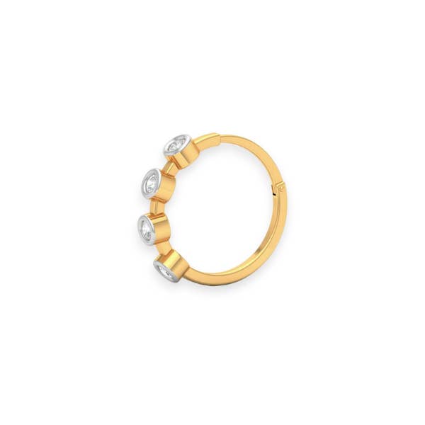 Triple C Diamonds - Wholesale Multi-Stone Ring - 18K Solid Gold Four Bezel Setting Diamond Nose Ring2