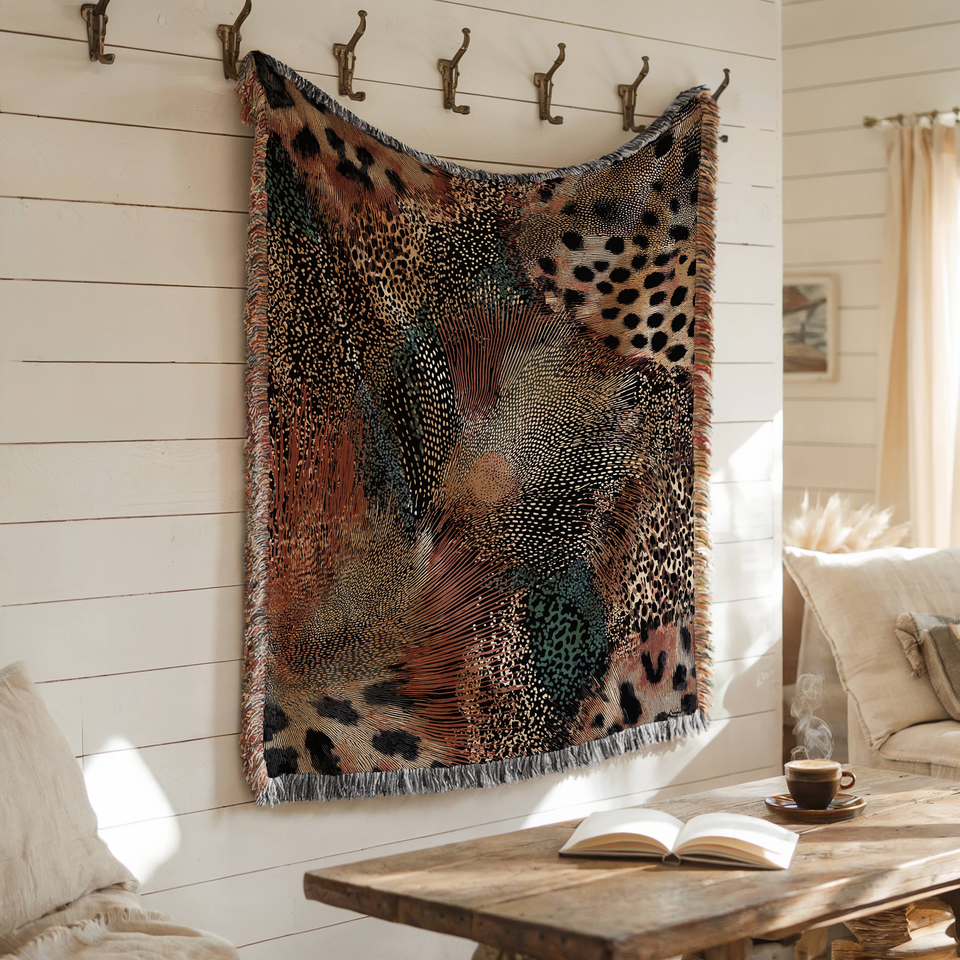 CasaIuliia - Venta al por mayor Mantas de sofá - Manta de declaración con estampado animal – Acento moderno de safari para el hogar7