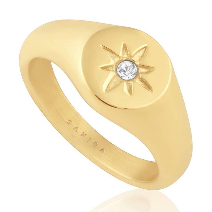 Anello con sigillo a stella per la vendita all'ingrosso da parte di Sahira Jewelry Design