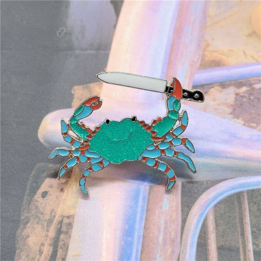 Ashlen – wholesale Lapel pin/button – STABBY CRAB ENAMEL PIN0