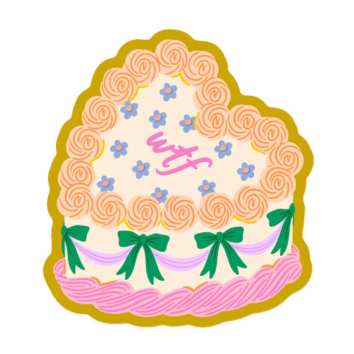 Adesivo Torta Vintage WTF per la vendita all'ingrosso da parte di KANDS.CO