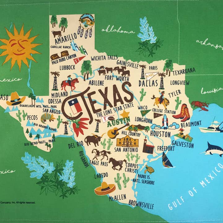 Texas Tea Towel for wholesale by Galleyware
