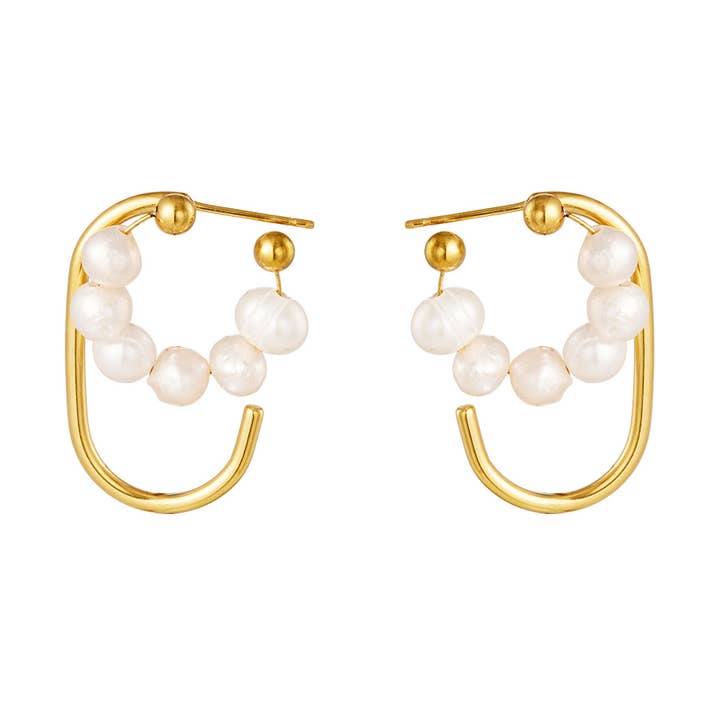 Big earrings with pearls for wholesale by SHINE BUY