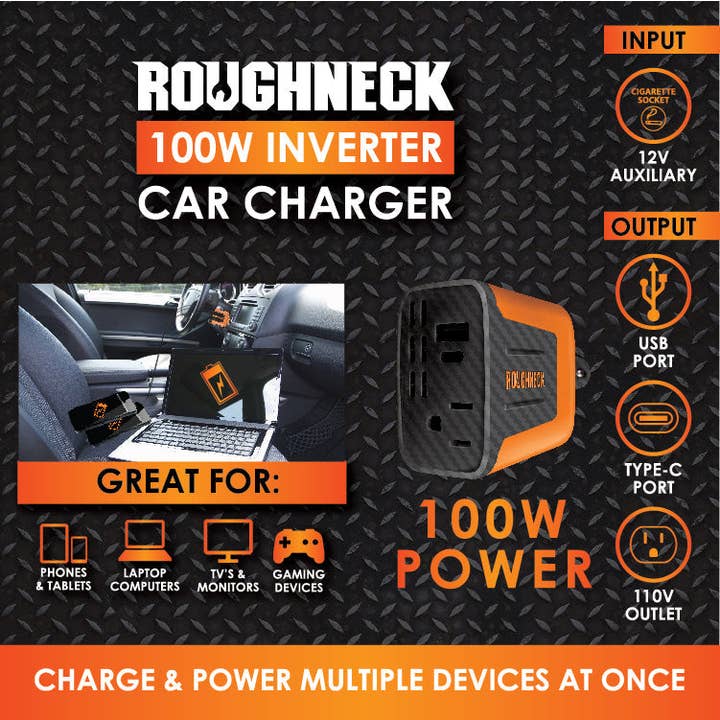 Novelty Closeout - Wholesale Portable Charger - Car Charger Power Inverter 100w 3 Port With Plug- 3/Pack