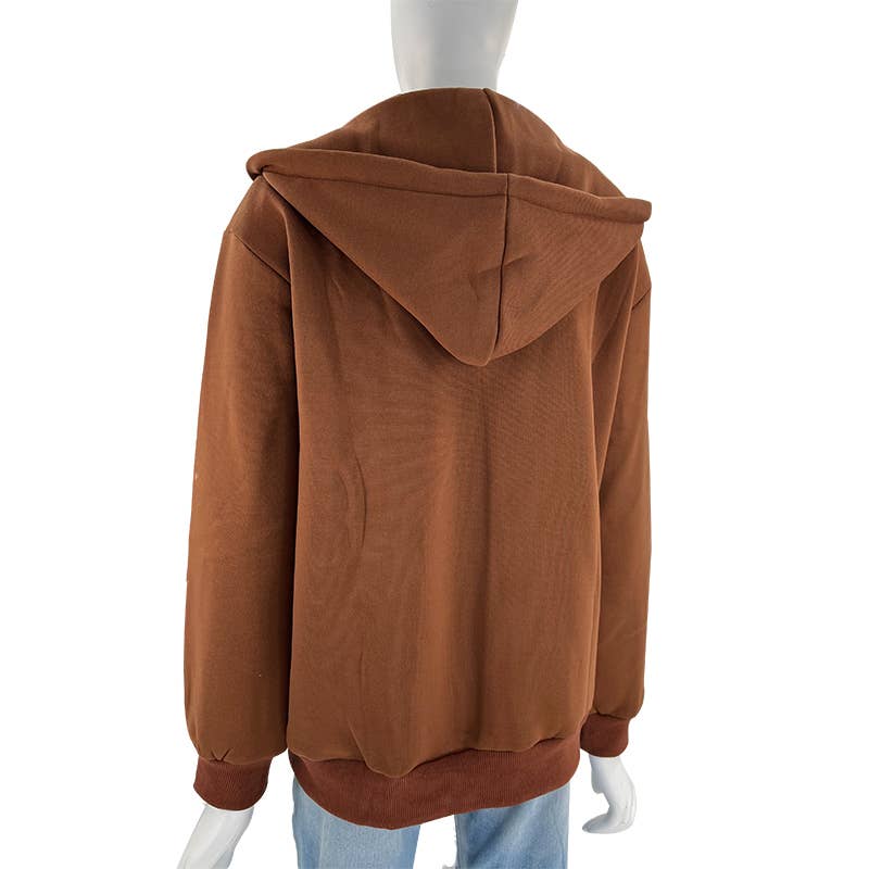 HIDDENBRAND - Wholesale Hoodie - Women's - Zip up oversized hoodie14