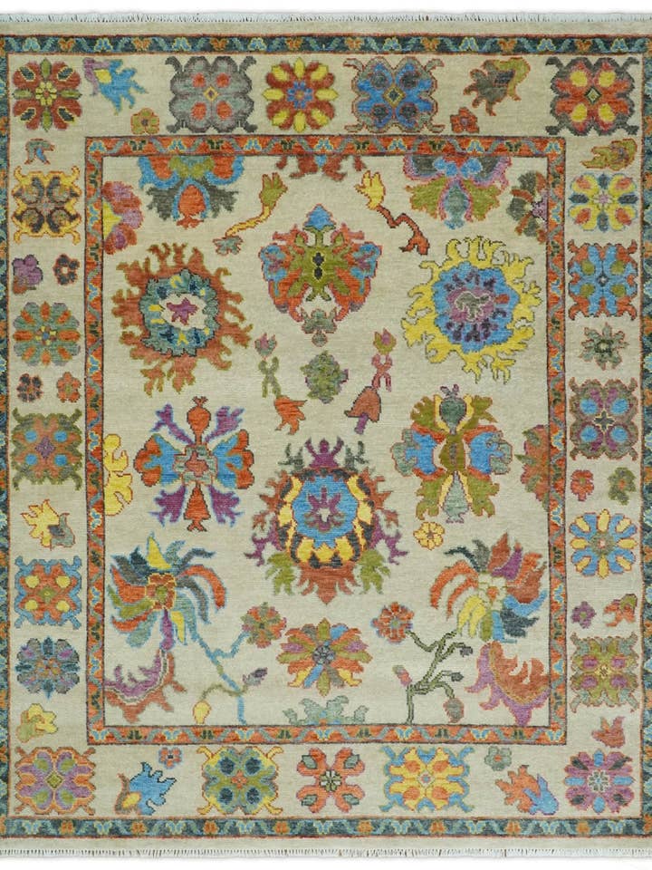 3x5 Traditional Beige and Rust Oushak Area Rug for wholesale by The Rug Decor, Inc.