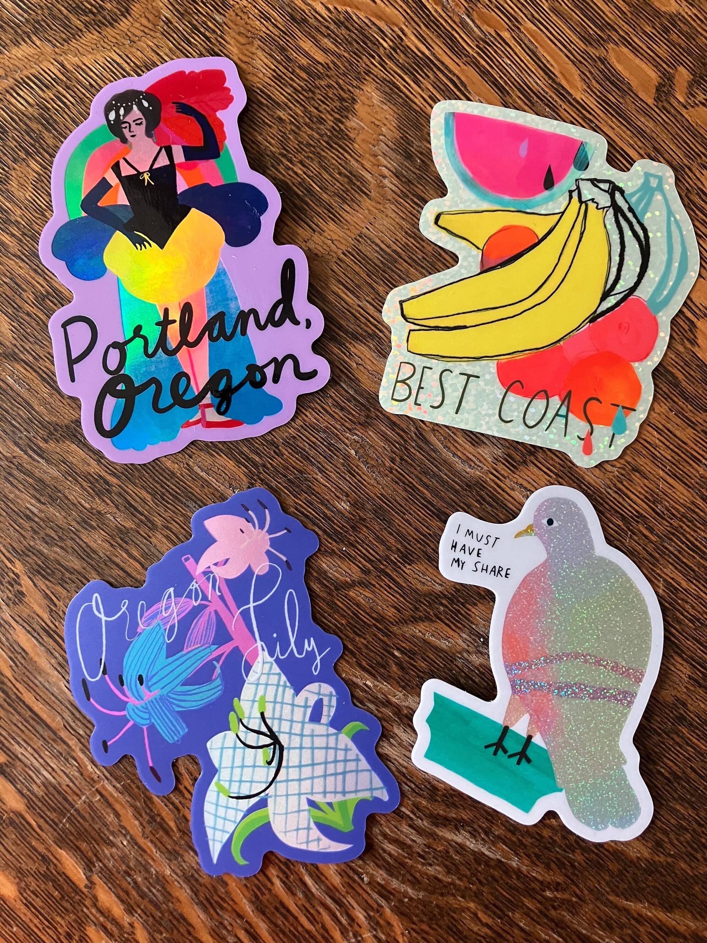 Colleen Harrington Studio - Wholesale Sticker - 3 inch Vinyl Die Cut Sticker - I Must Have My Share Pigeon1