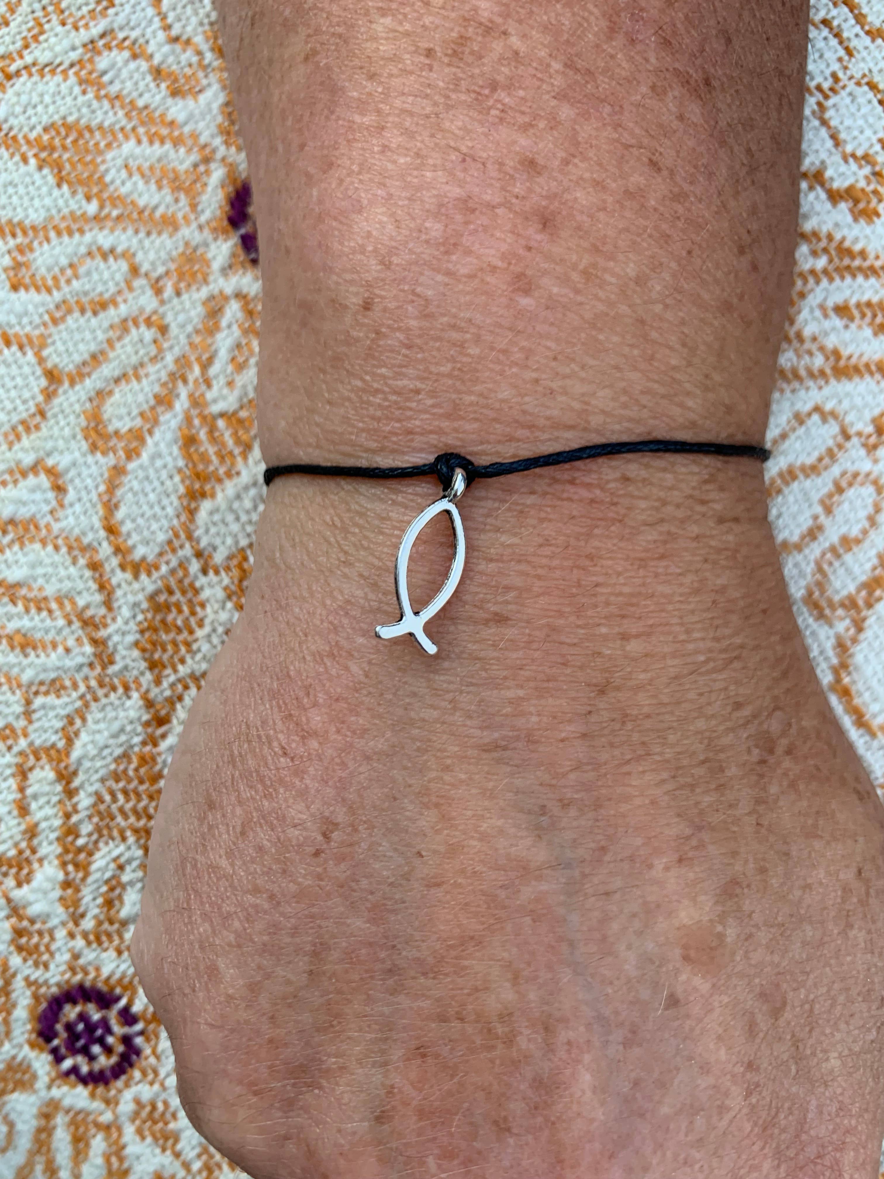 Faithstrings - Wholesale Charm/Dangle Bracelet - Pray Christian Gift Faith String Wish Cord Bracelet Fish3