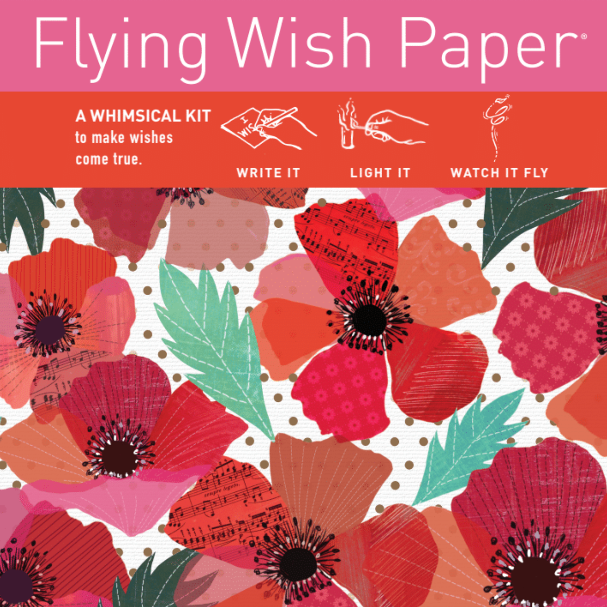 Flying Wishpapers Wish Paper Hearts Red mini 