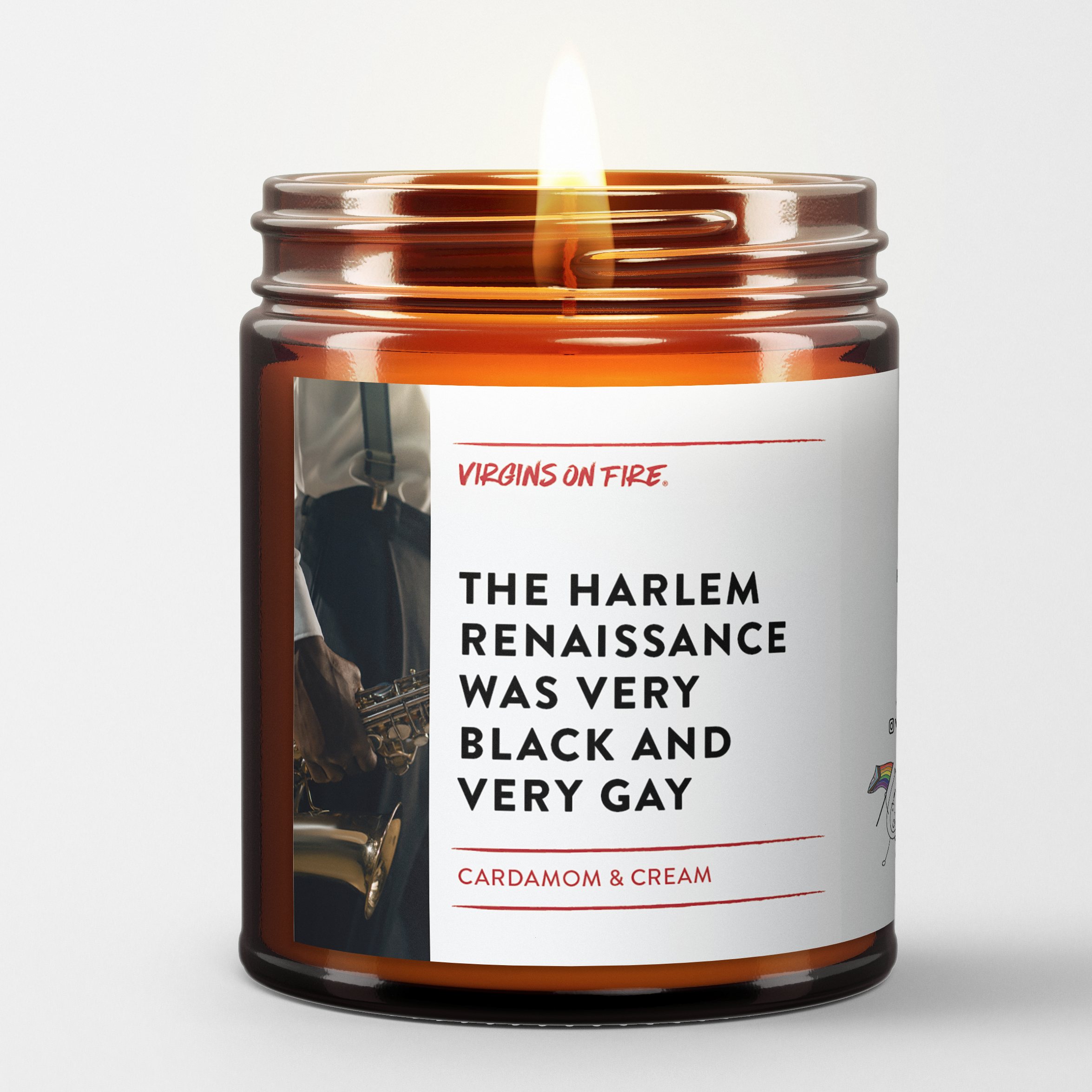 Virgins On Fire Candle Co. - Wholesale Jar/Filled Candle - THE HARLEM RENAISSANCE WAS VERY BLACK AND VERY GAY - Candle2