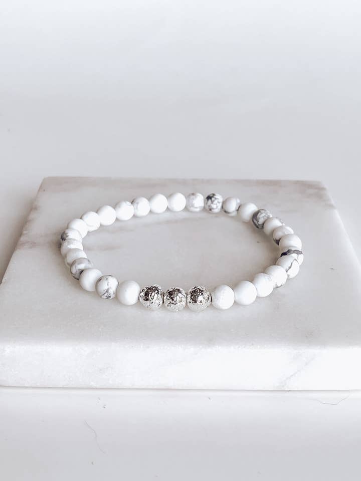 Mini Be Still Triple Silver Bracelet for wholesale by Bead Mindful Gems
