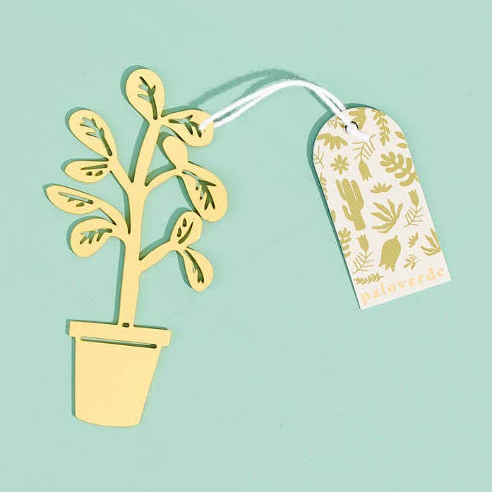Elephant Bush Potted Plant - Brass Christmas Ornament for wholesale by Paloverde Botanicals