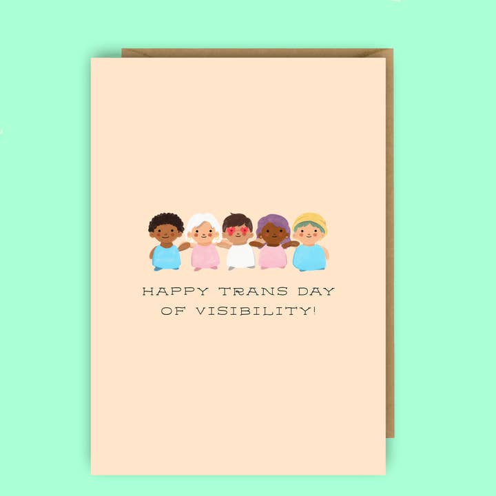 Trans celebration card, LGBTQ+,Transgender Day of Visibility for wholesale by The Queer Store