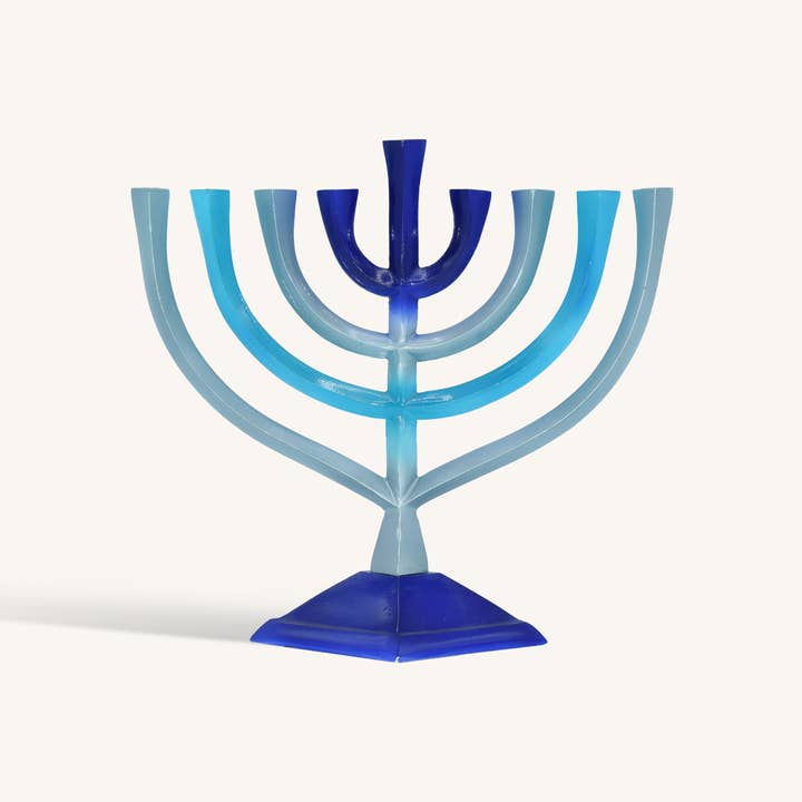 Ner Mitzvah - Wholesale Menorah - Candle Menorah - 9 Inches - Gradient Blue
