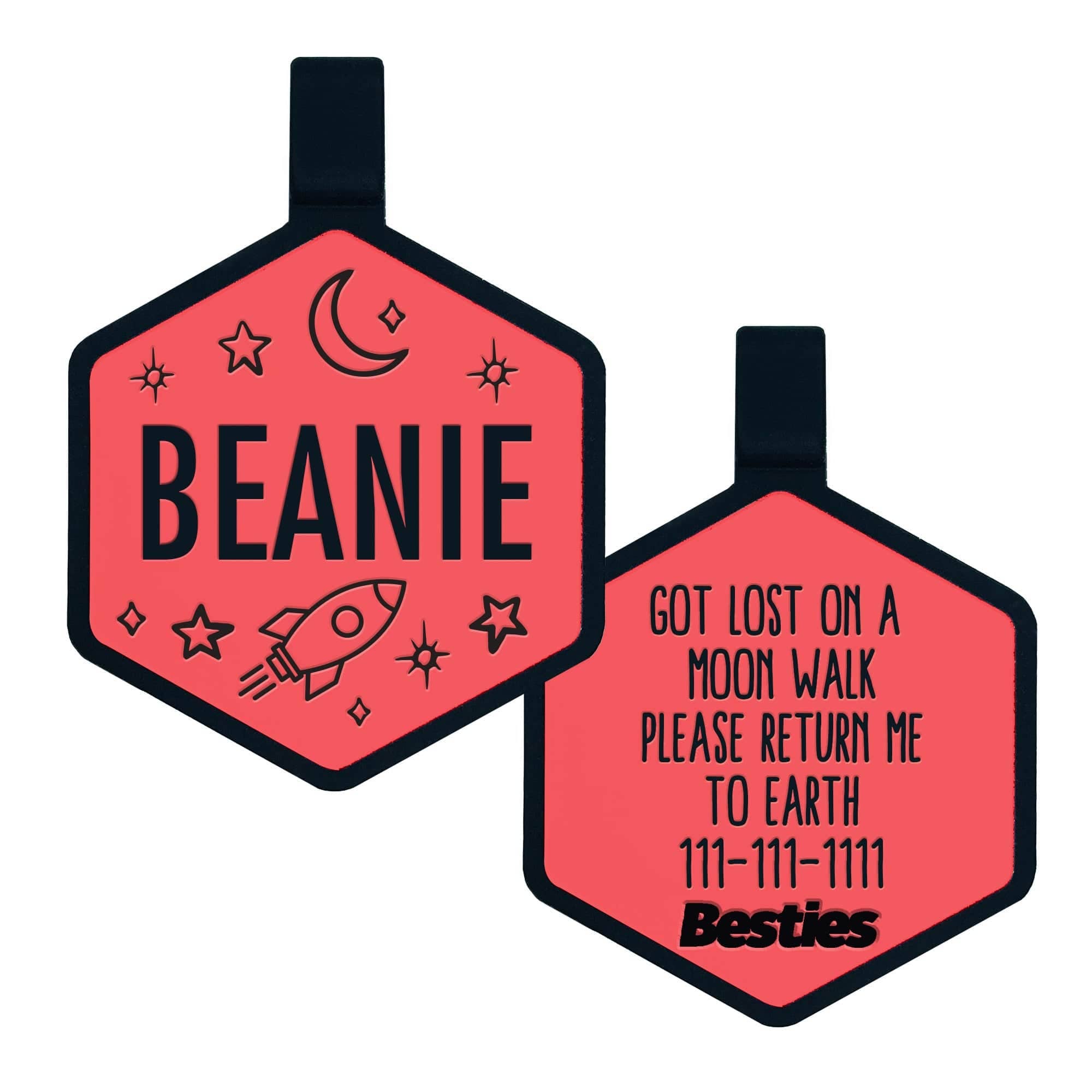 Besties Pets - Wholesale Pet Identification Tag - Dog - Space Cadet Silicone Dog ID Tag21