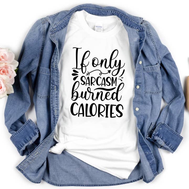 Hvis kun sarkasme forbrændte kalorier Tshirt for engroshandel hos Awkward Mama Designs