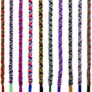 Set of 10 Multi Color Leather Cord Adjustable Friendship Bracelet with  Charms